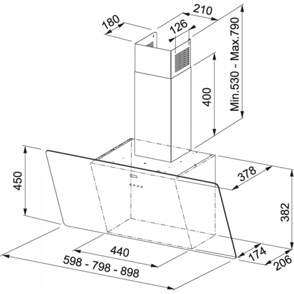 Вытяжка FRANKE Vertical Evo FPJ 615 V BK A (110.0361.890) Тип наклонная