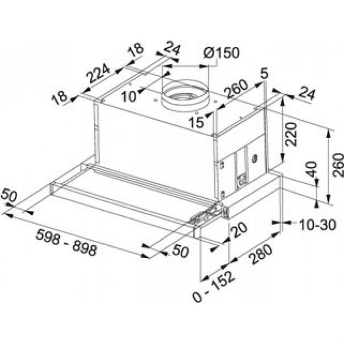 Витяжка FRANKE FTC 926 XS V2 (110.0275.346) Діаметр повітропровода 150