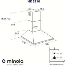 Вытяжка MINOLA HK 5210 WH 650