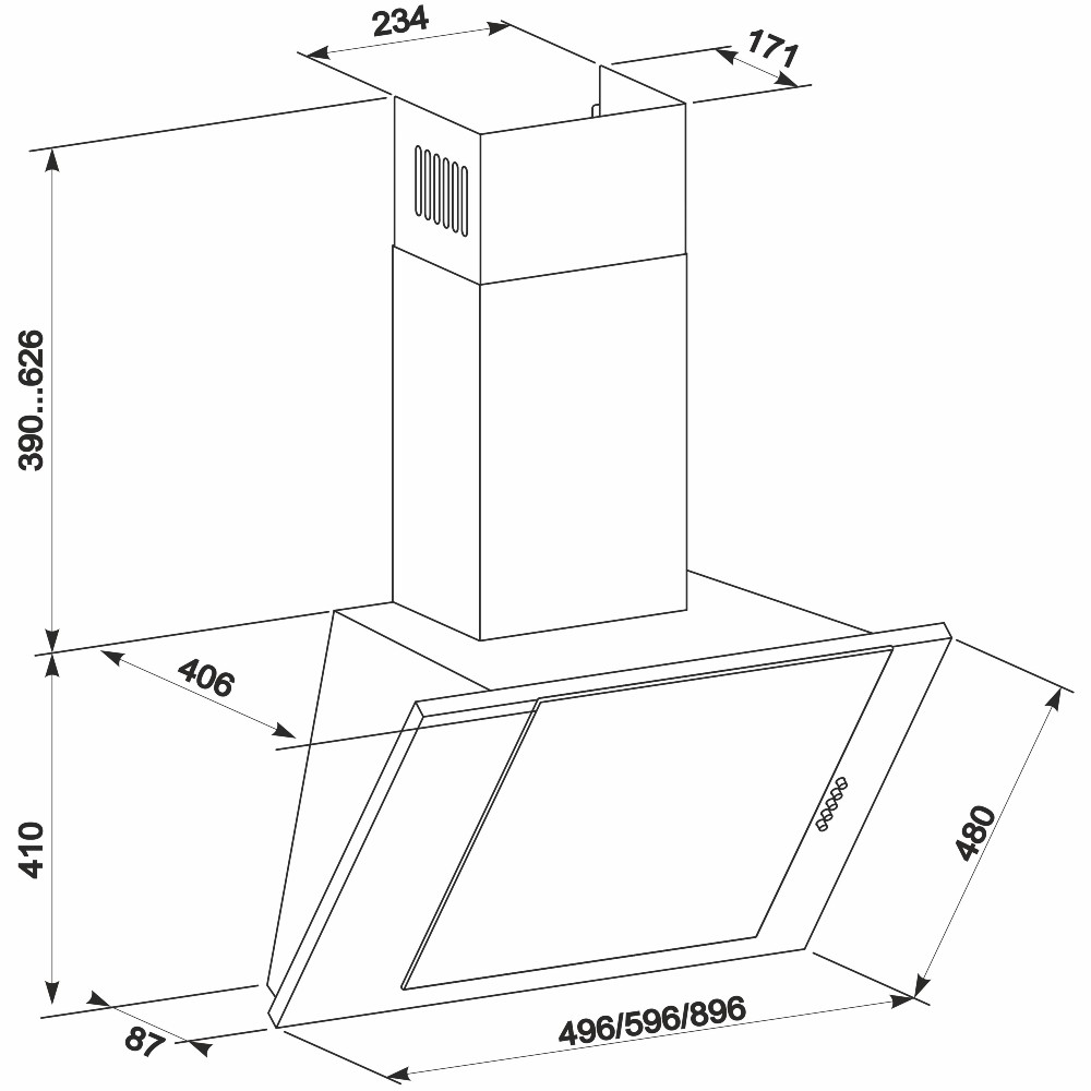 Обзор Вытяжка ELEYUS Titan A 1200 LED SMD 60 IS+BL