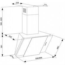 Витяжка ELEYUS Vesta A 1200 LED SMD 60 IS+BL