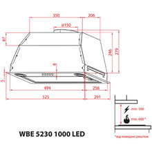 Витяжка WEILOR WBE 5230 WH 1000 LED