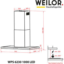 Вытяжка WEILOR PDS 6230 WH 1000 LED strip