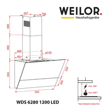 Витяжка WEILOR WDS 6280 BL 1200 LED