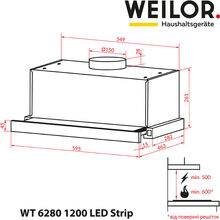 Витяжка WEILOR WT 6280 I 1200 LED Strip