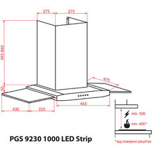Витяжка WEILOR PGS 9230 IG 1000 LED strip