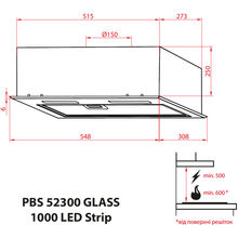 Витяжка WEILOR PBS 52300 GLASS BL 1000 LED Strip
