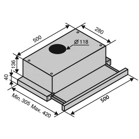 Фото Витяжка VENTOLUX GARDA 50 WH (1100) SMD LED