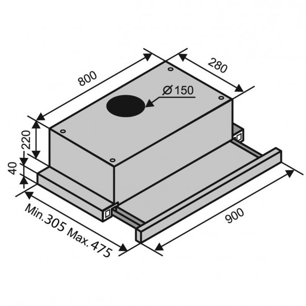 Покупка Витяжка VENTOLUX GARDA 90 INOX (1100) SMD LED