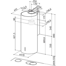 Вытяжка FABER CYLINDRA/2 EV8 2EL XH89