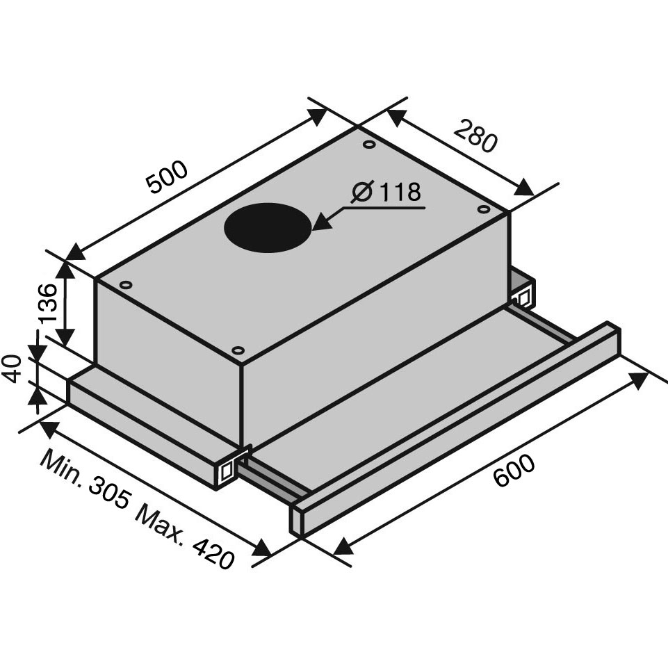 Фото Вытяжка VENTOLUX GARDA 60 BK (800) SMD LED