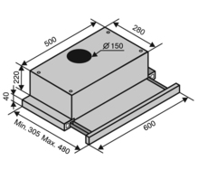 Витяжка VENTOLUX GARDA 60 BK/BG (1100) SMD LED