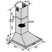 Витяжка VENTOLUX LIDO 50 INOX (700)
