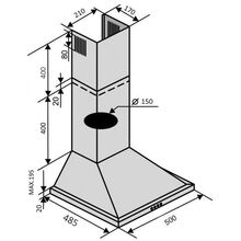 Витяжка VENTOLUX LIDO 50 WH (700)