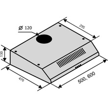 Вытяжка VENTOLUX PARMA 60 WH (600)