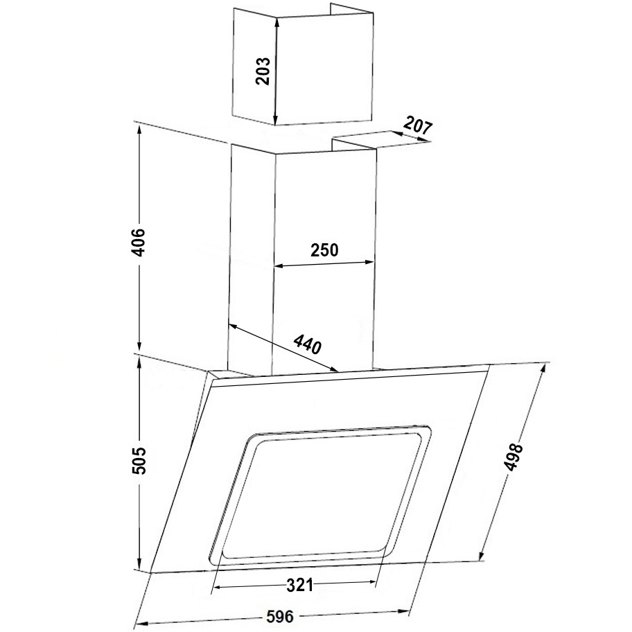 Огляд Витяжка PYRAMIDA BT 600 PK GWH