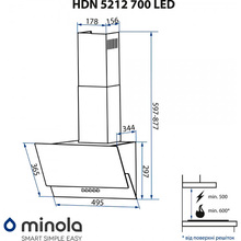 Вытяжка MINOLA HDN 5212 BL 700 LED