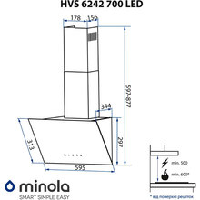 Вытяжка MINOLA HVS 6242 WH 700 LED