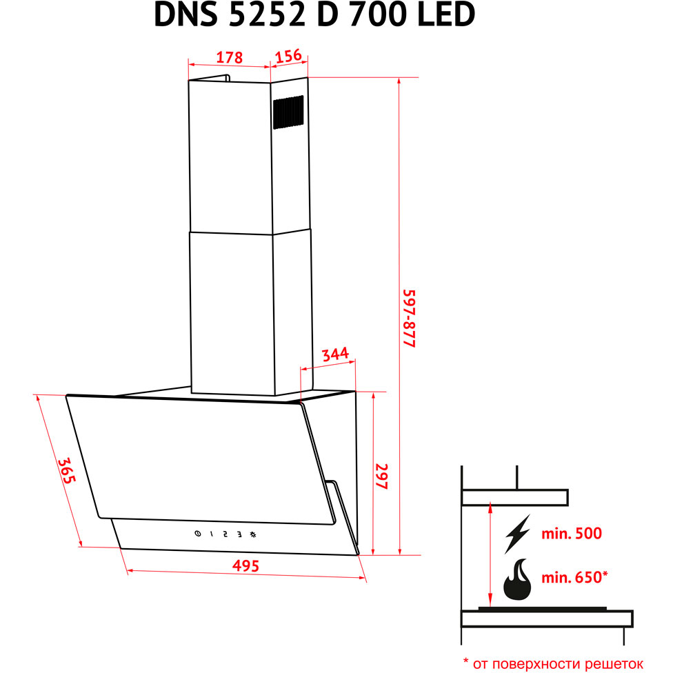 Огляд Витяжка PERFELLI DNS 5252 D 700 BL LED