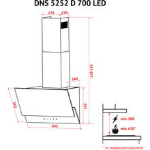 Витяжка PERFELLI DNS 5252 D 700 BL LED