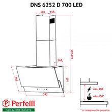 Витяжка PERFELLI DNS 6252 D 700 BL LED