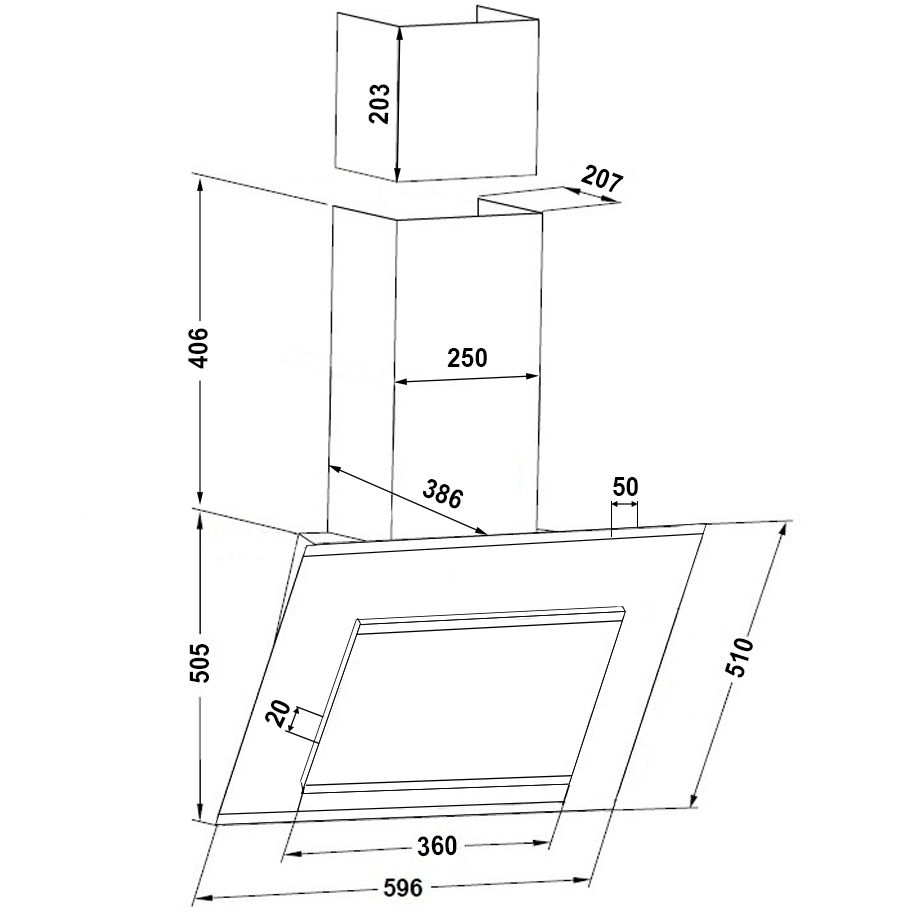 В Фокстрот Вытяжка PYRAMIDA BG 600 S GBL