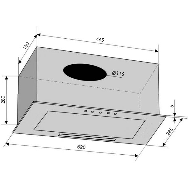 Внешний вид Вытяжка VENTOLUX BOX 60 INOX 650 PB