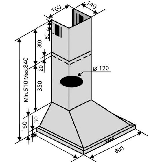 Вытяжка VENTOLUX LIDO 60 WH (700) Режим работы отвод