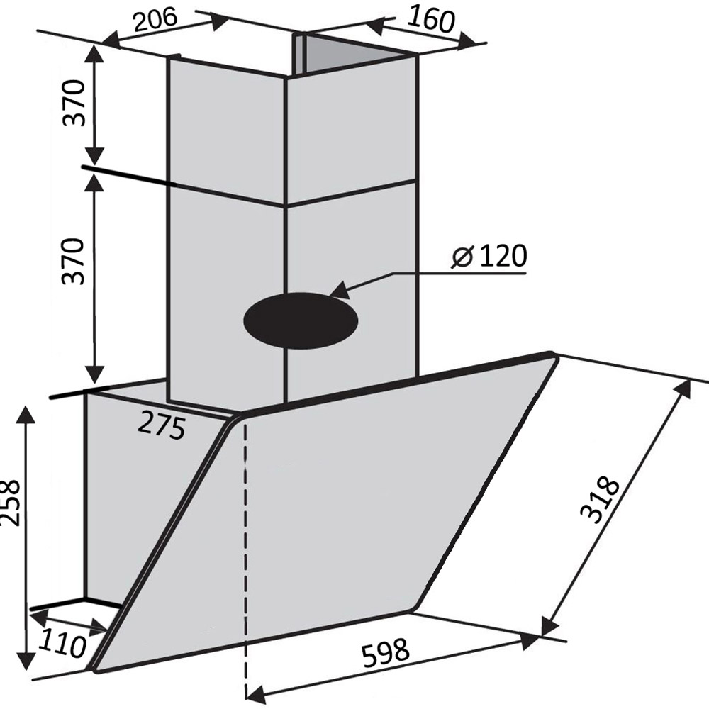 Заказать Вытяжка VENTOLUX MODENA 60 BK (650) PB