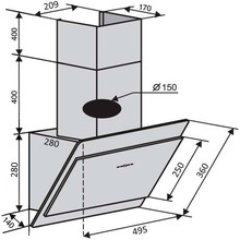 Вытяжка VENTOLUX VIENNA 50 BK (800) TC