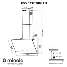 Вытяжка MINOLA HVS 6232 BL/INOX 700 LED
