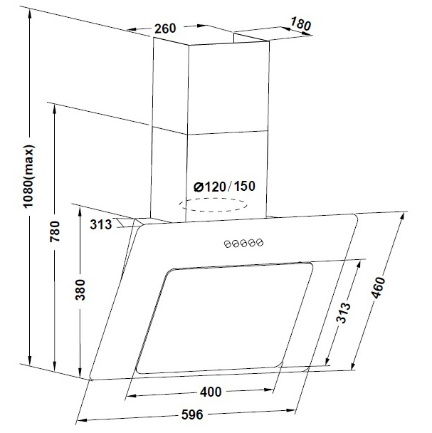 Зображення Витяжка PYRAMIDA NR 60 PK BLACK IX
