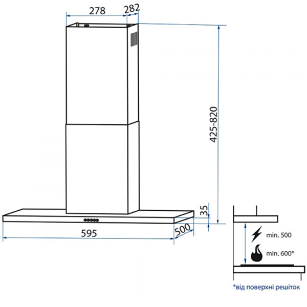 В інтернет магазині Витяжка MINOLA Slim T 6712 WH 1100 LED