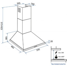Витяжка MINOLA HK 6214 I 700 LED Витяжка MINOLA HK 6214 I 700 LED