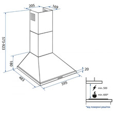 Вытяжка MINOLA HK 6214 WH 700 LED