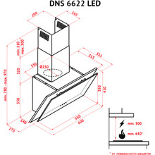 Витяжка PERFELLI DNS 6622 BL LED