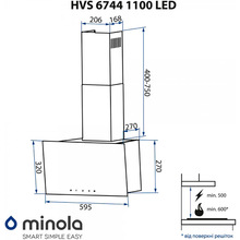 Вытяжка MINOLA HVS 6744 WH 1100 LED