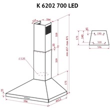 Витяжка PERFELLI K 6202 BL 700 LED