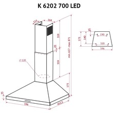 Вытяжка PERFELLI K 6202 SG 700 LED