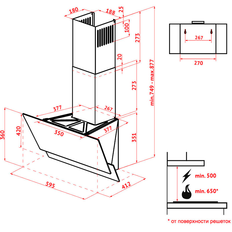 В интернет магазине Вытяжка PERFELLI DN 6452 D 850 IV LED
