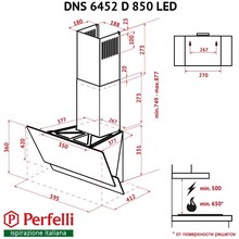 Витяжка PERFELLI DNS 6452 D 850 BL LED