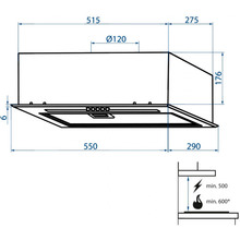 Вытяжка MINOLA HBI 5264 WH GLASS 700 LED Line