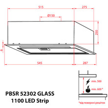 Вытяжка WEILOR PBSR 52302 GLASS FBL 1100 LED Strip