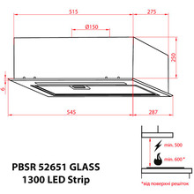 Витяжка WEILOR PBSR 52651 GLASS BL 1300 LED Strip