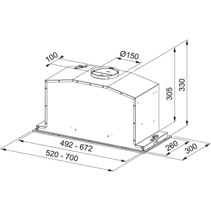 Витяжка FRANKE Box Plus FBI 547 XS NP (305.0590.105) Тип вбудована