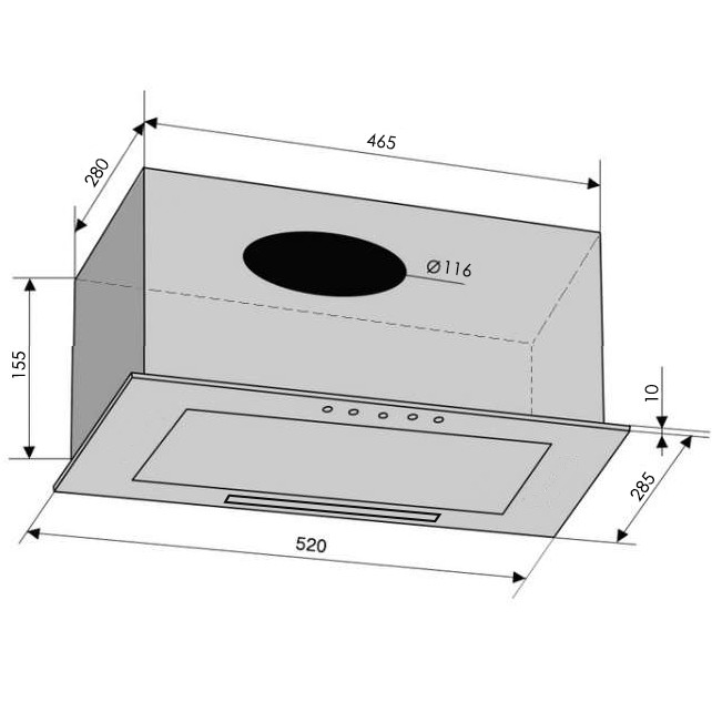 Вытяжка VENTOLUX BOX 60 BK (650) PB Режим работы циркуляция