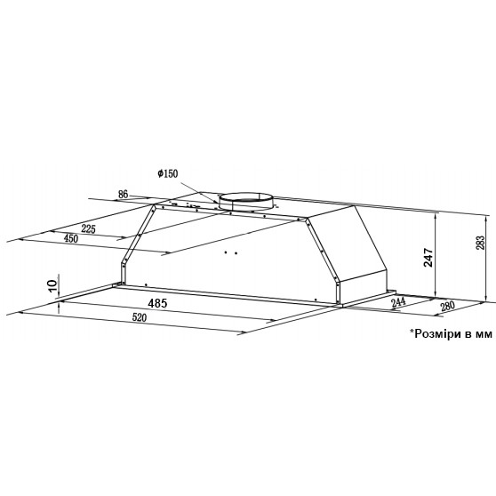 Изображение Вытяжка INTERLINE SWAY WH A/60 GL/S