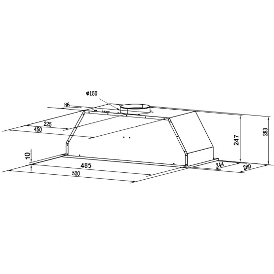 У Фокстрот Витяжка INTERLINE WIND BL A / 60 / GL / ST