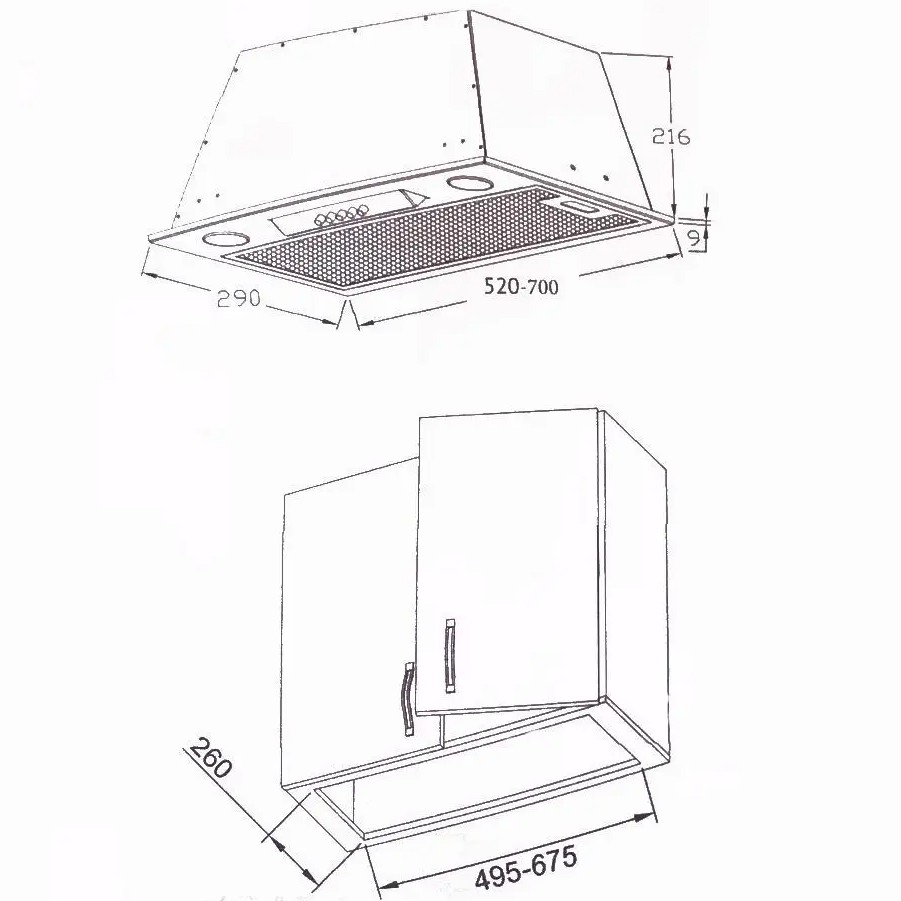 Внешний вид Вытяжка BORGIO Slim-Box (TR) 52 Inox