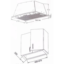 Витяжка BORGIO BBI (TR) 5840 ivory glass MU 850